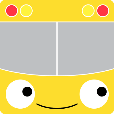 A ligher version of the Rapidbus logo with a smiley face