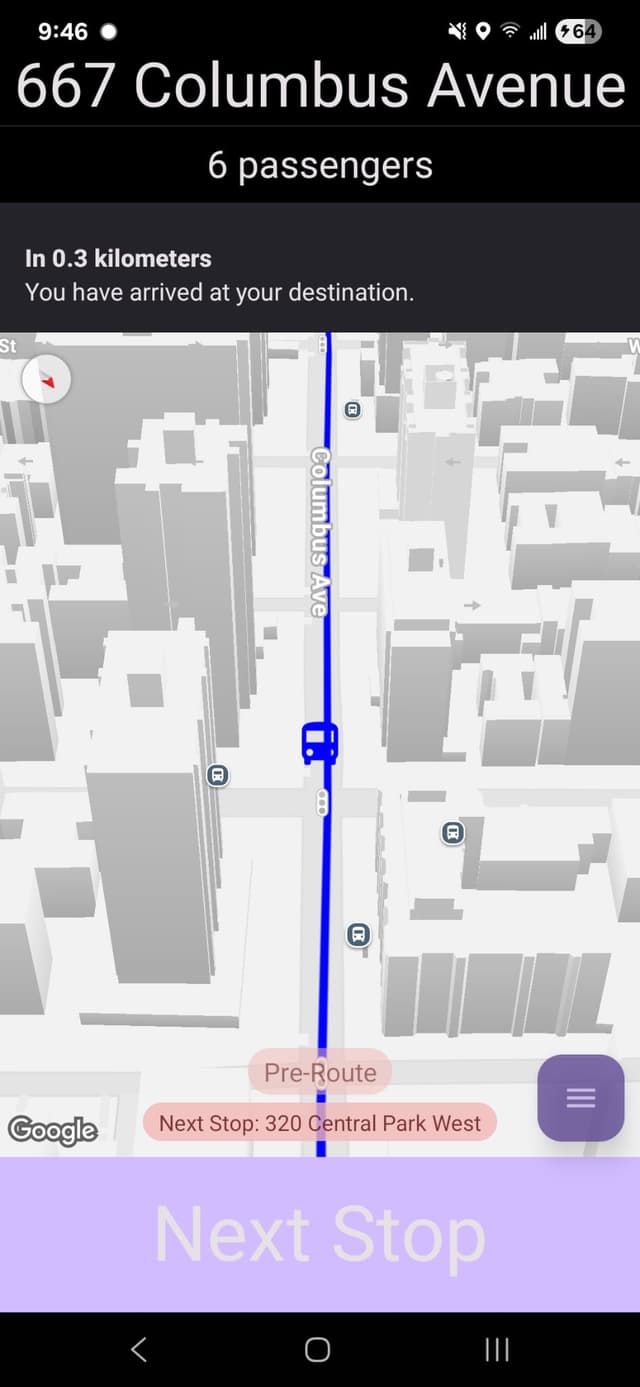 Driver App pre-route screenshot
